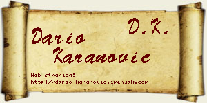 Dario Karanović vizit kartica